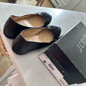J. Crew Black Leather Flats